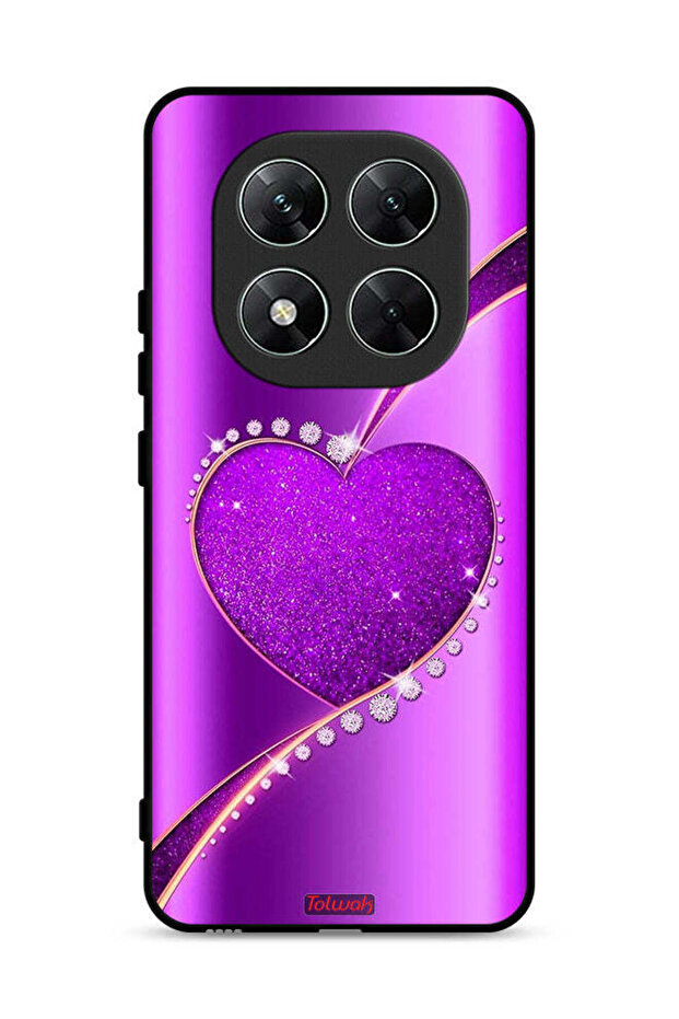 غطاء حماية لهاتف Xiaomi Poco X7 5G بنقشة قلب لامع