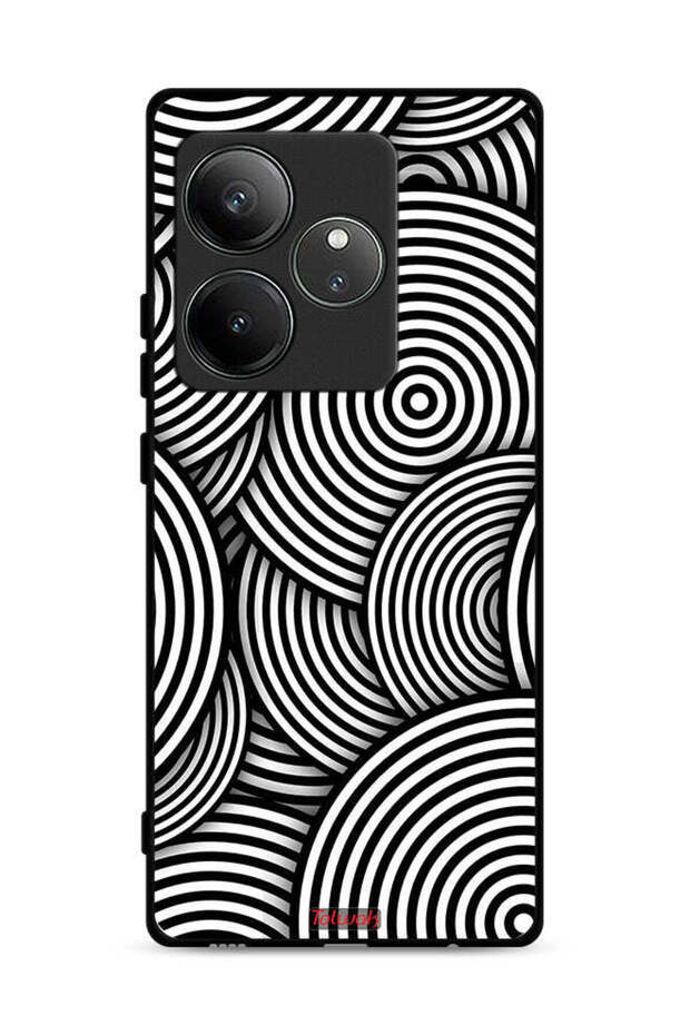 غطاء حماية لهاتف Realme GT 6 5G بنمط دوائر وهمية