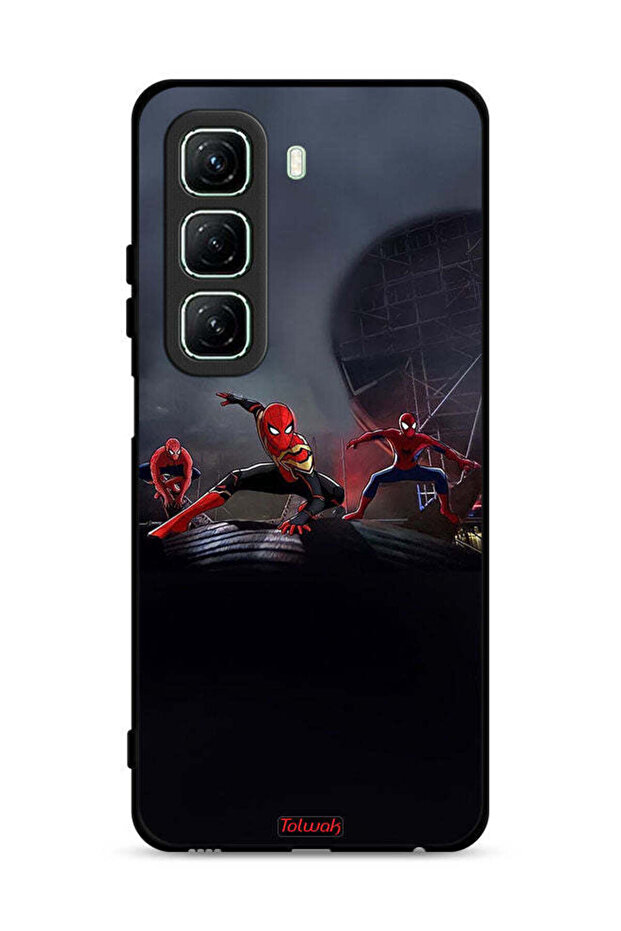 غطاء حماية لجهاز Infinix Hot 50 5G بتصميم العناكب الثلاثة