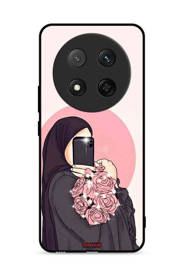غطاء حماية لهاتف Honor X9c 5G، فن التقاط صور سيلفي مع حمل الزهور