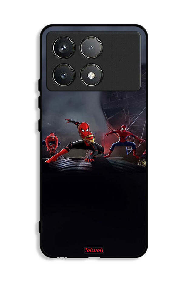 غطاء حماية لهاتف Xiaomi Redmi K70E 5G بتصميم ثلاث عناكب