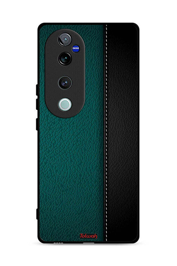 غطاء حماية جلدي بنمط هندسي لهاتف Vivo S19 Pro 5G