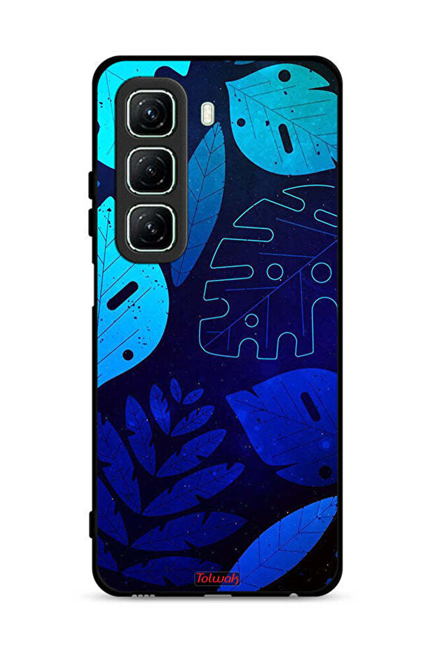غطاء حماية لهاتف Infinix Hot 50 5G بنقشة أوراق الشجر