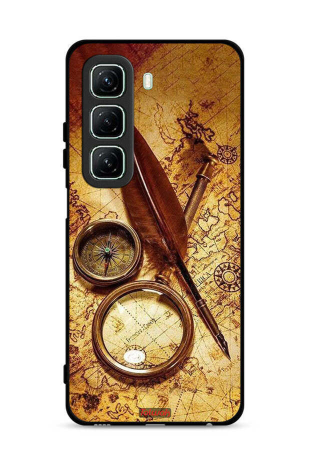 غطاء حماية لهاتف Infinix Hot 50 5G بتصميم بوصلة عتيقة