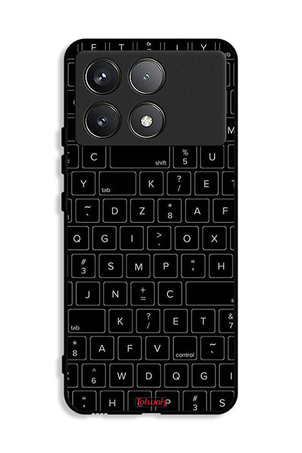 غطاء حماية لهاتف Xiaomi Redmi K70E 5G بنمط مفاتيح لوحة مفاتيح عشوائية