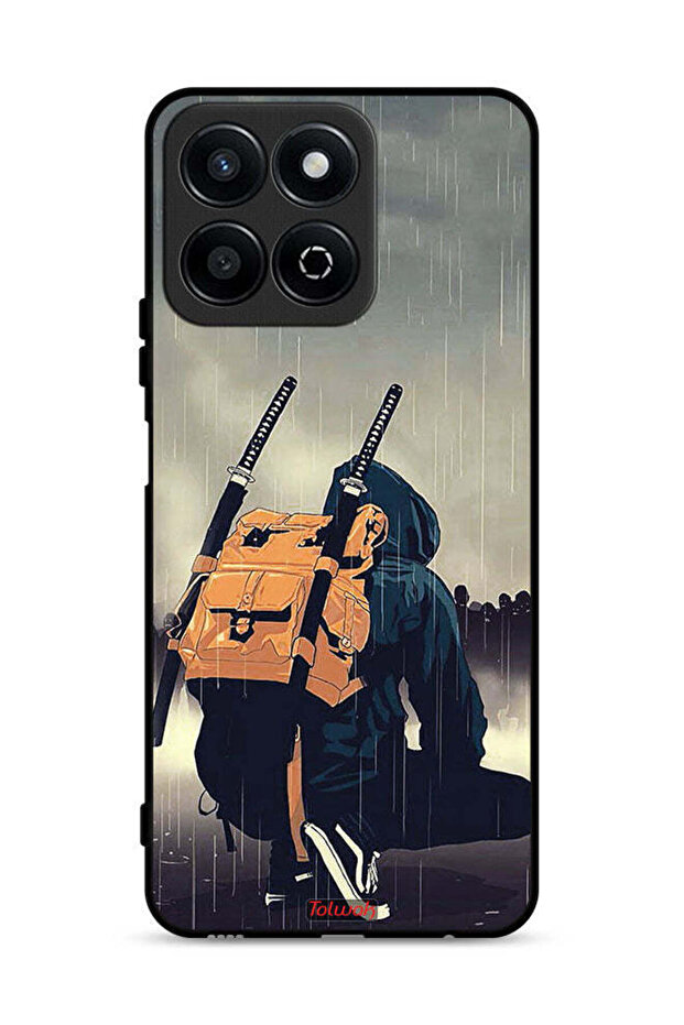 غطاء حماية لهاتف Honor Play 60 Plus 5G بتصميم سيف ساموراي رقمي
