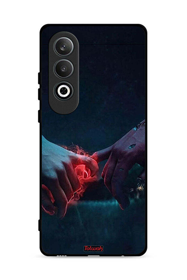 غطاء حماية لهاتف Oppo K12 Plus 5G بطبعة "أيدي محترقة"