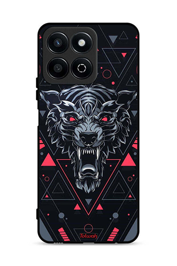 غطاء حماية لهاتف Honor Play 60 Plus 5G بتصميم الذئب المتمرّد
