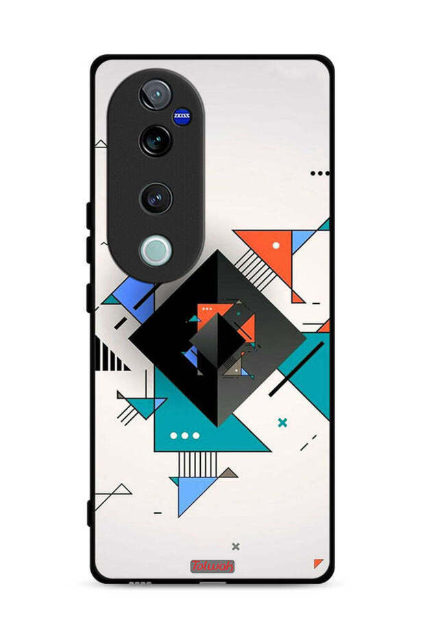 غطاء حماية لهاتف Vivo S19 Pro 5G بأشكال مربعة ومثلثة ونمط تجريدي