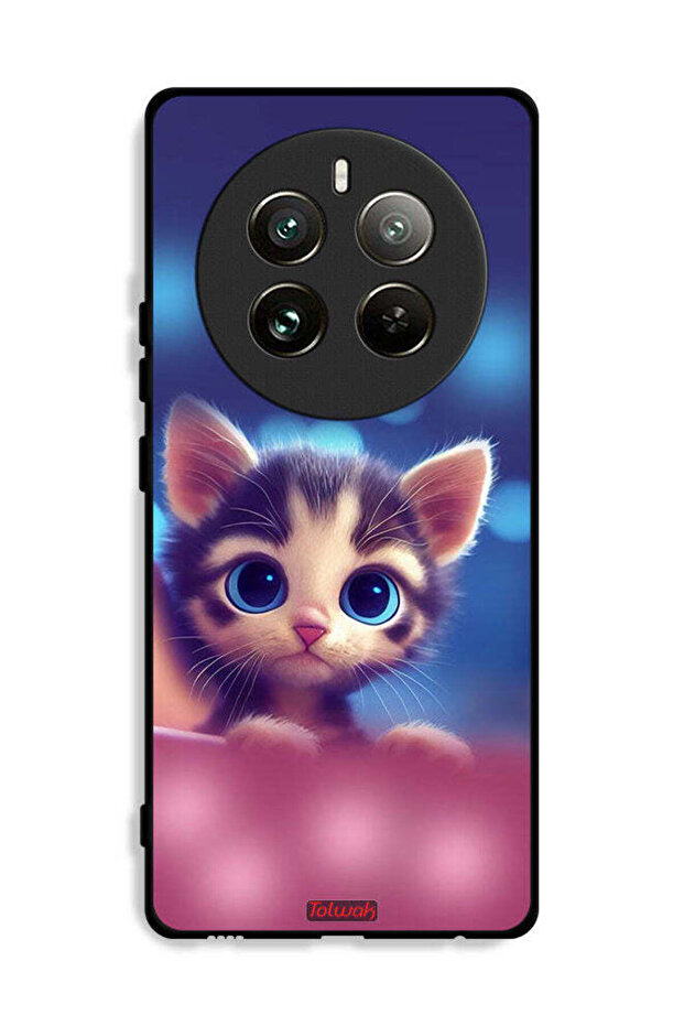 غطاء حماية لجهاز Realme 12 Pro Plus 5G بتصميم قطة صغيرة