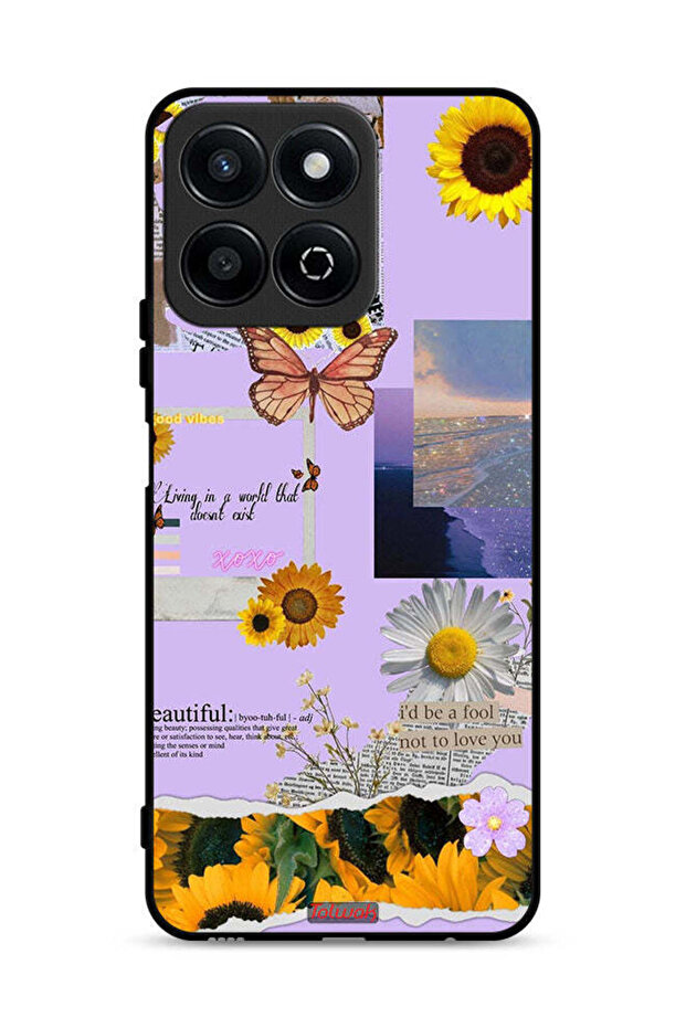 غطاء حماية لهاتف Honor Play 60 Plus 5G بملصقات عباد الشمس الجميلة
