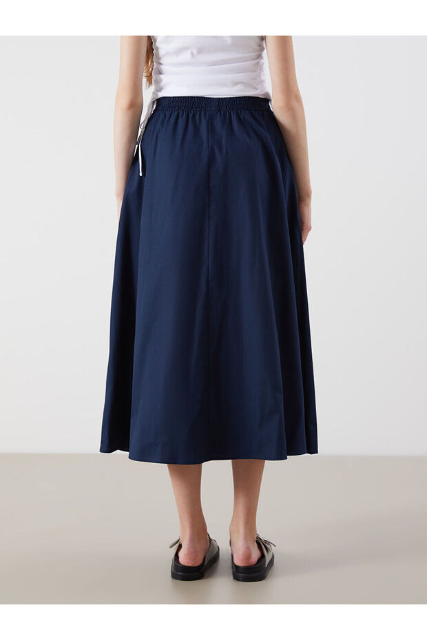 LCW Beli Lastikli Poplin Etek - 4