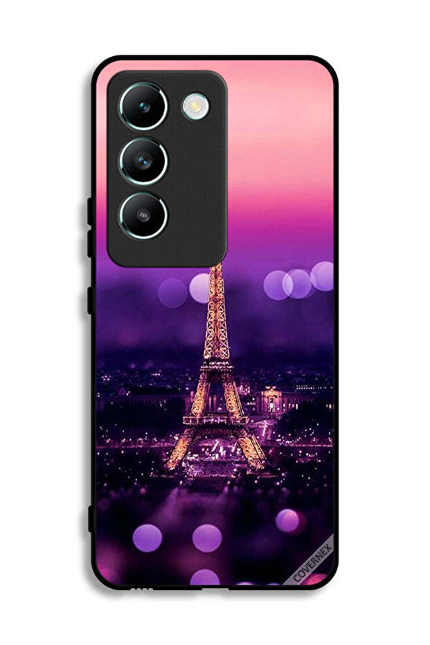 غطاء حماية لهاتف فيفو V30 لايت 4G بتصميم برج إيفل