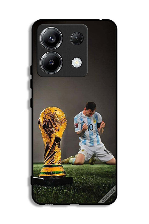 غطاء حماية لهاتف شاومي ريدمي نوت 13 برو 5G بطبعة ليو ميسي وكأس الفيفا