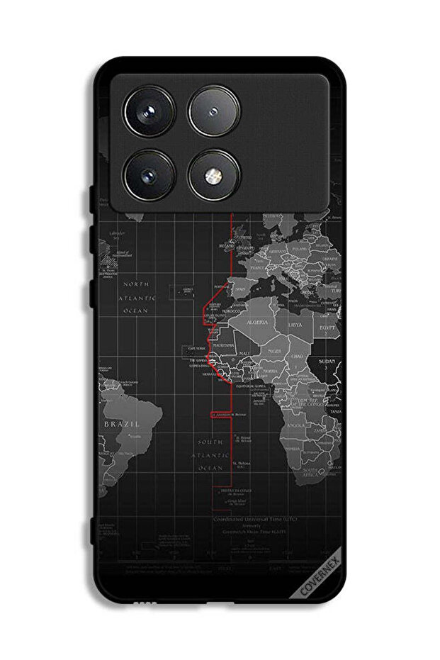 جراب حماية Xiaomi Poco F6 Pro مع خريطة العالم