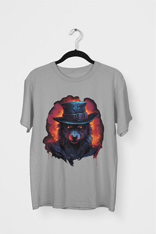 Men/Women Wolf Eyes Transfer Printed Round Neck Short Sleeve T-Shirt