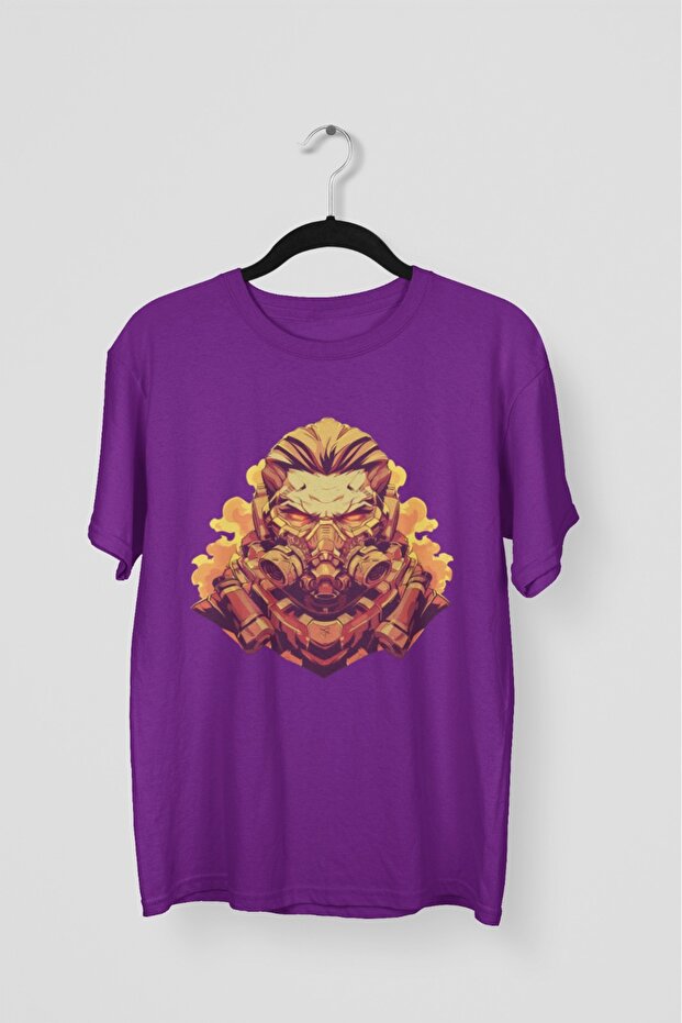 Men/Women Masked Man Transfer Printed Round Neck Short Sleeve T-Shirt