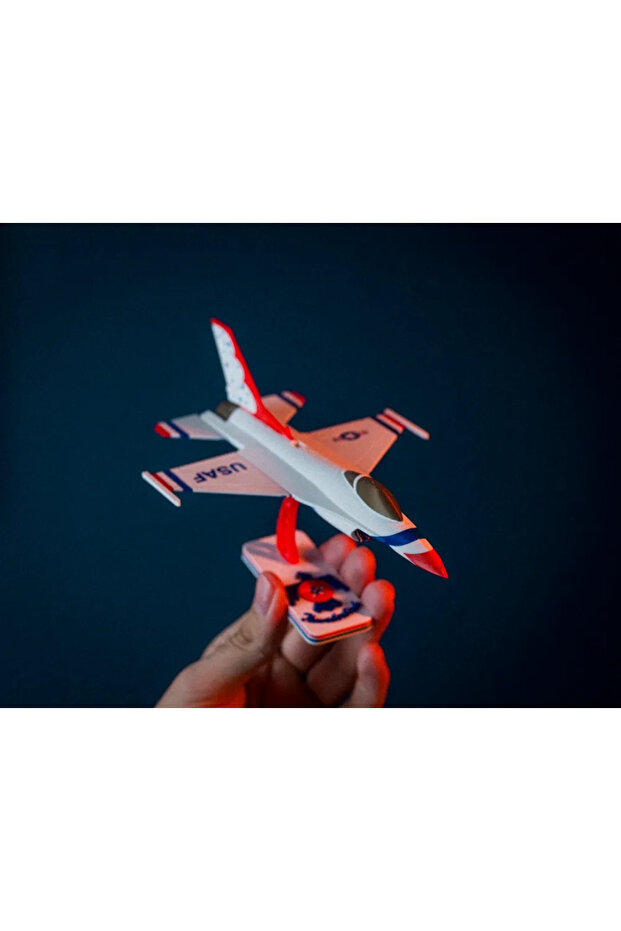 F-16 uçak kit kart maket (Beyaz( - 4