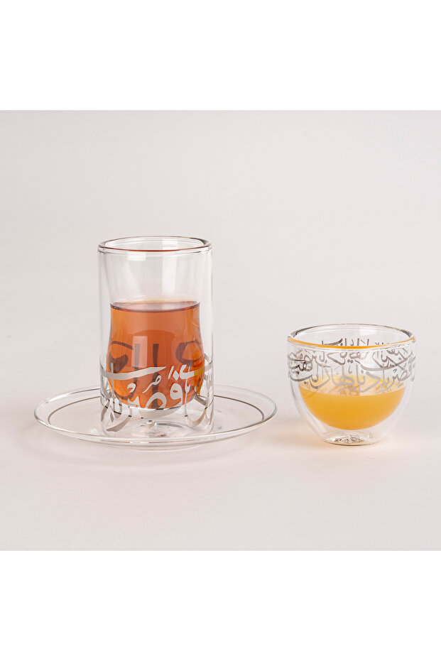 طقم شاي وقهوة مكون من 18 قطعة Dw Cali Silver - 2