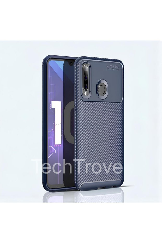 Honor 20 Lite Case Shock-Absorbing Carbon Fiber Pattern with Camera Protection Non-Fade Silicone Cover