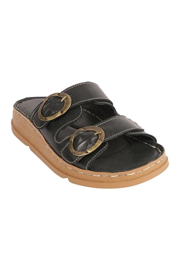 D25Yt-1145 Orthopedic Soft Leather Women's Slippers