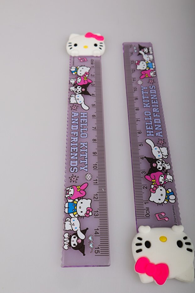 "DEKOMUS ISLAK MENDİL HEDİYELİ" HELLO KITTY "TEKLİ" CETVEL 15 CM - 4