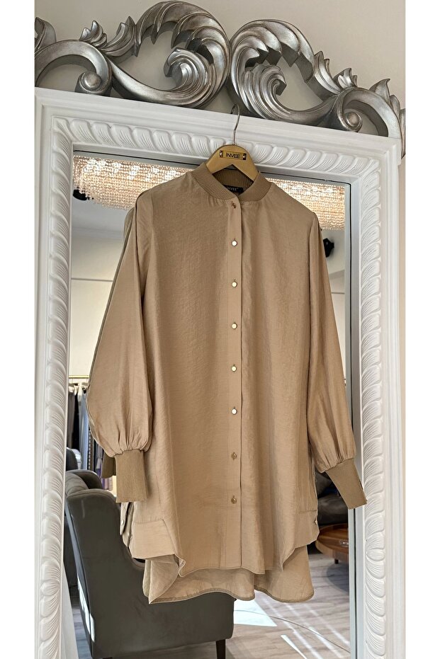 6674M Modal Gömlek - Camel - 2