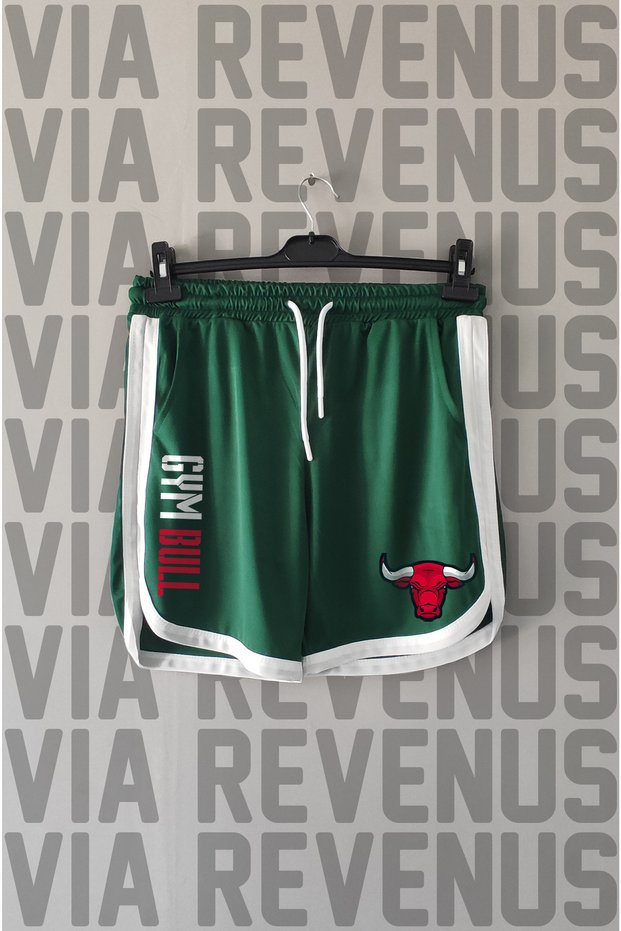 Gym Bull Printed Piping Detailed Sports Training Shorts
