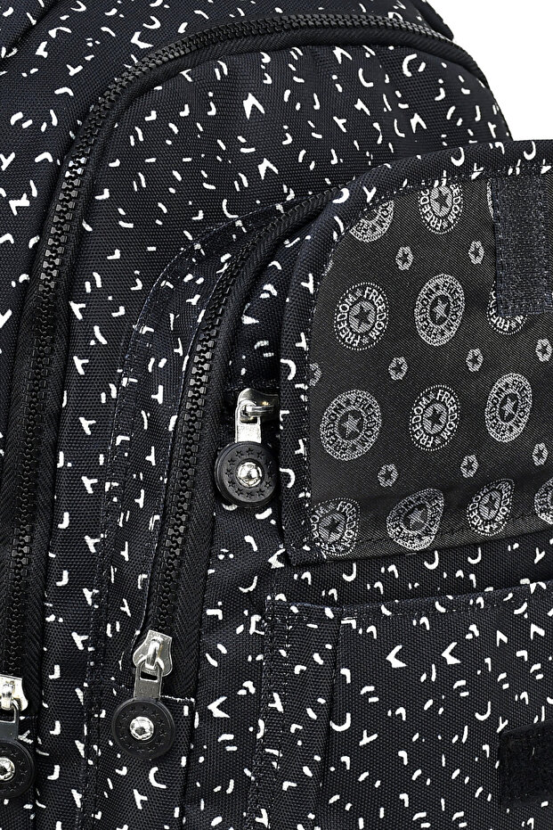 حقيبة ظهر فاخرة منقوشة متوسطة الحجم مع هدية سلسلة مفاتيح على شكل قرد - 3