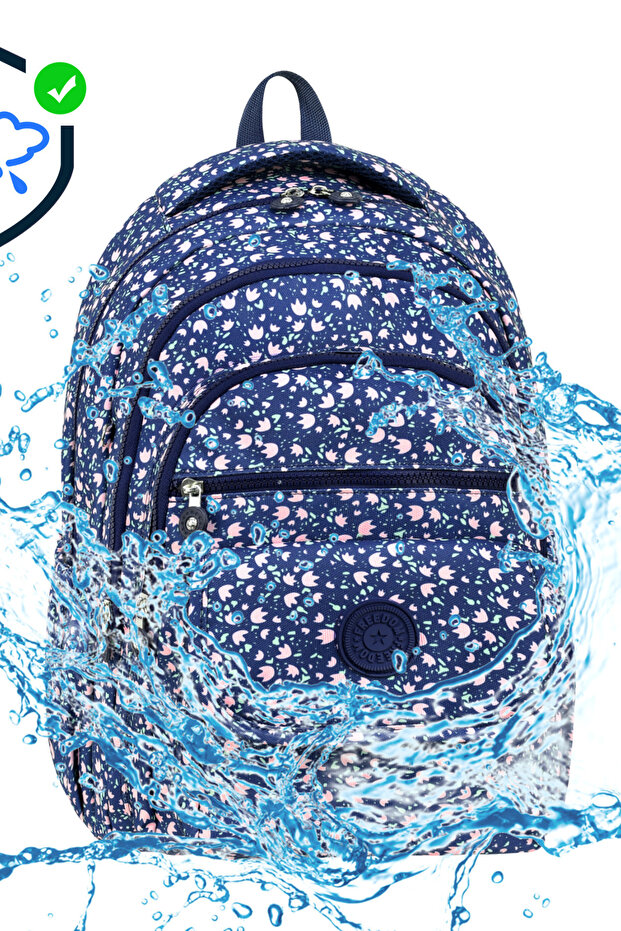 حقيبة ظهر فاخرة منقوشة متوسطة الحجم مع هدية سلسلة مفاتيح على شكل قرد - 6