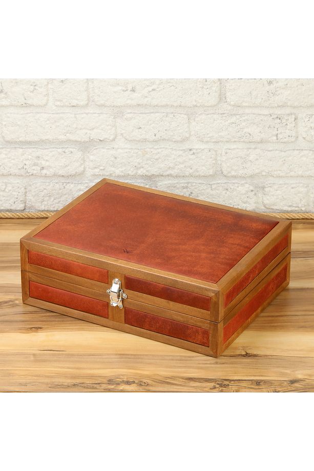 15'li Ahşap Saat Kutusu Çoklu Saat Kutusu Saat Koleksiyon Kutusu Saat Organizeri Watch Case - 4