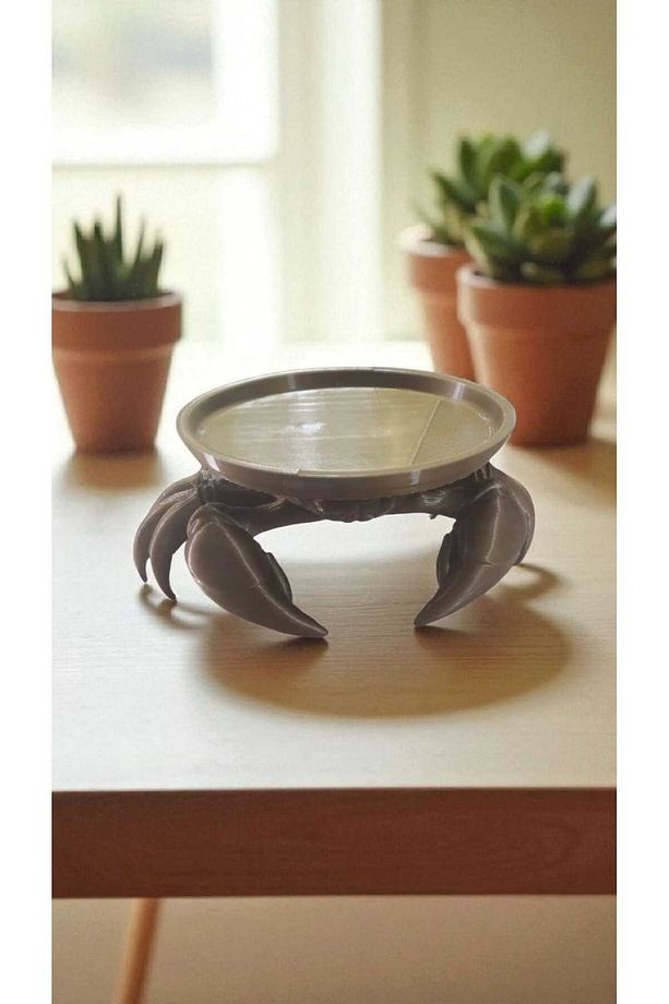 Dekoratif Yengeç Figürü BIRONZ Pratik Ev Gereçleri Sunum Tabağı 16 X 16 Cm - 2