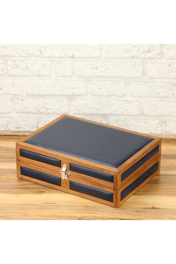 10'lu Saat Kutusu Ahşap Saat Kutusu Deri Saat Kutusu Saat Koleksiyon Kutusu Watch Box - 3