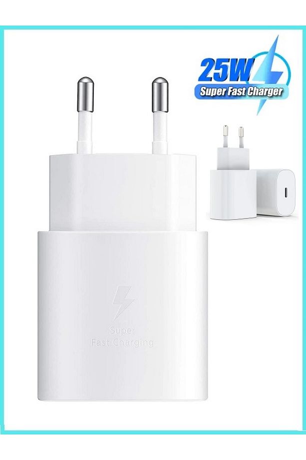 Samsung Galaxy S24 / S24 FE / S24 Plus / S24 Ultra uyumlu 25w Hızlı Şarj Adaptörü Tek Adaptör - 1