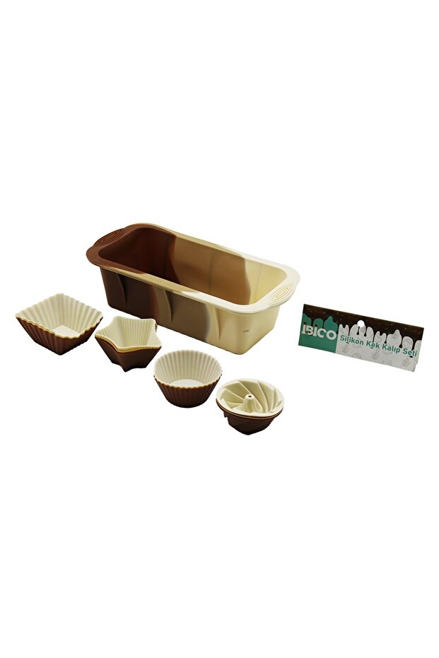 13Pcs Silicone Muffin - Baton Cake Mold Set Baton=11.5X25Cm 3Er Wind Rose - Round - Star - D.G