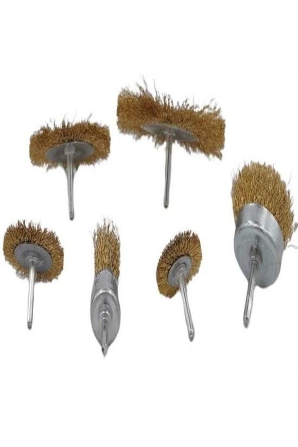 Buffer® 6'lı Pimli Tel Fırça Seti Pas Yağ Kir Boya Yapışkan Çözücü - 3