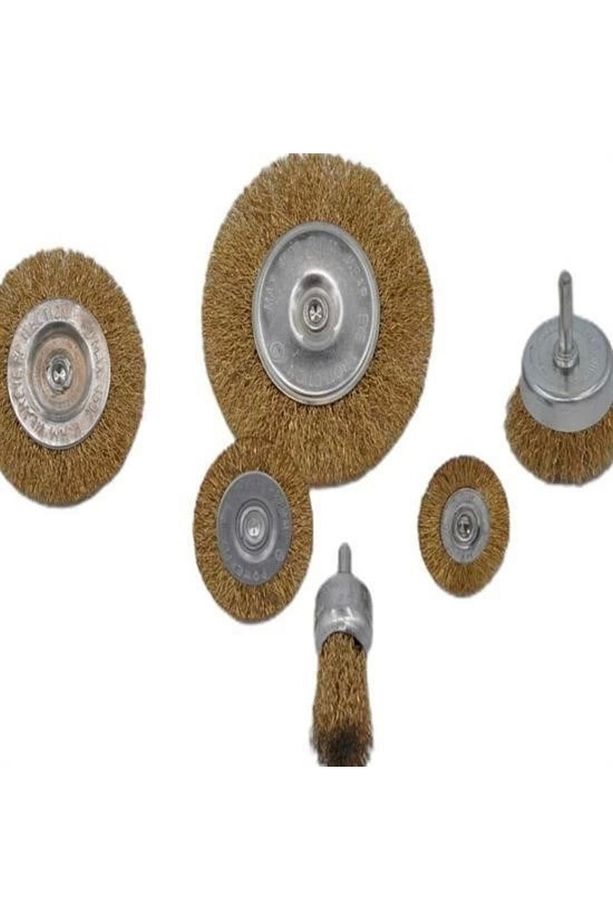 Buffer® 6'lı Pimli Tel Fırça Seti Pas Yağ Kir Boya Yapışkan Çözücü - 6