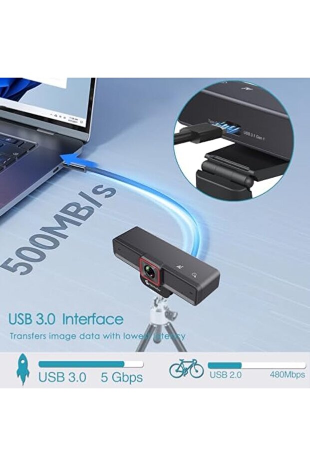 4K AI Webcam: AI-Tracking Web Camera Dual AI Noise-Cancelling Microphones - 8