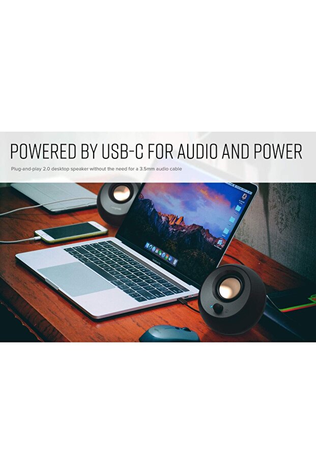 Pebble V3 Minimalistic 2.0 USB-C Desktop Speakers with USB Audio, Clear Dialog Enhancement, - 7