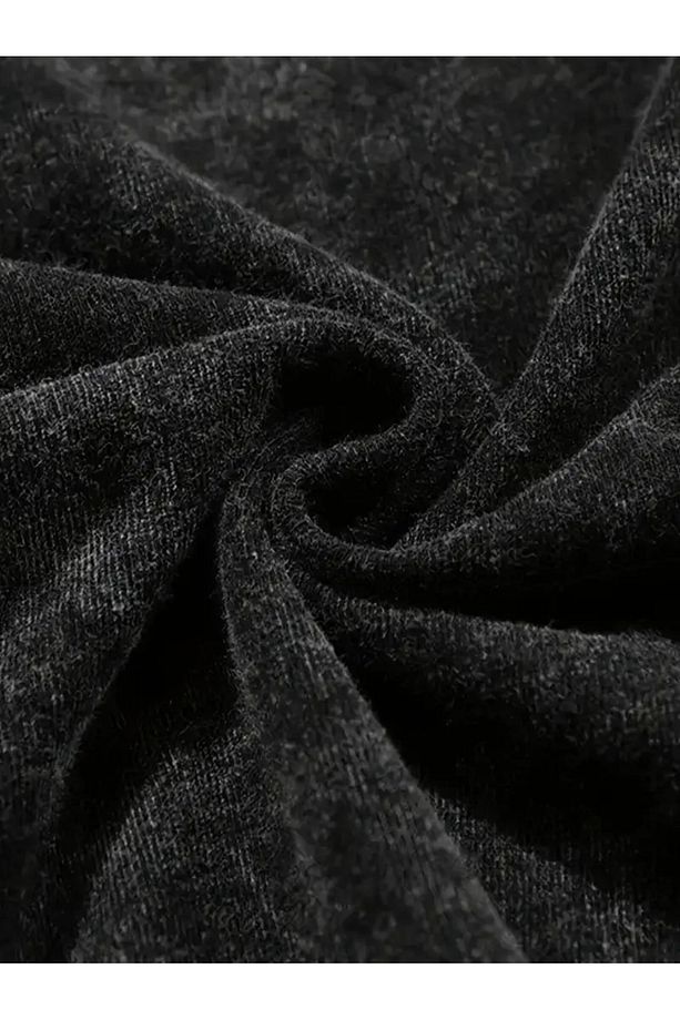 Yıkamalı Devil Winged Gothic Kapüşonlu Sweatshirt - 3