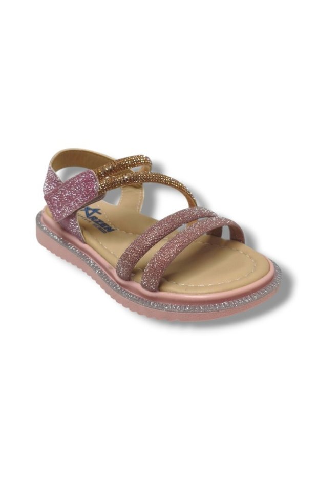 Arzen Bebe 241-25 Anatomical Glitter Stone Velcro Girls Sandals 26-30