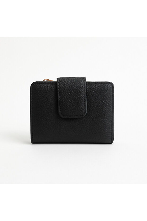 Women's Zippered Card Holder Wallet - Leather Look, Coin Compartment