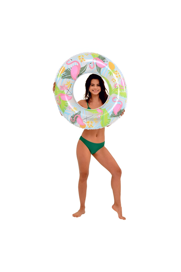 لفافة قابلة للنفخ على شكل طائر الفلامنجو البحري 90 سم - 2