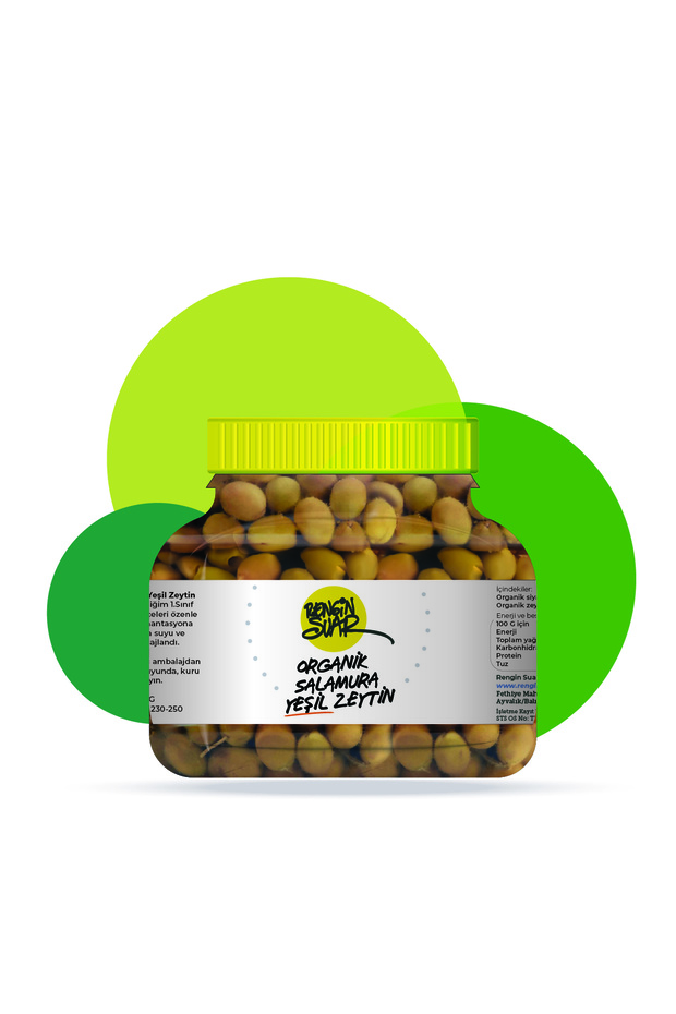 Rengin Suar Zeytin Ve Zeytinyağları Organik Salamura Yeşil Zeytin (1200 G) - 2025 Hasatı