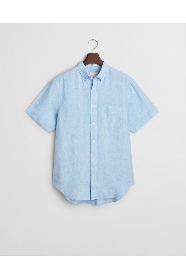 Regular Fit Short Sleeve Linen Shirt