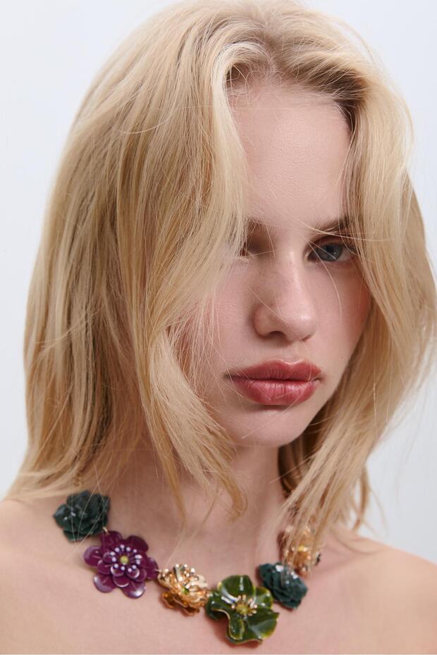 Çok Çiçekli Mine Kolye - 2