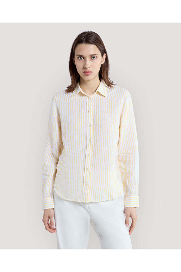 Regular Fit Striped Linen Shirt