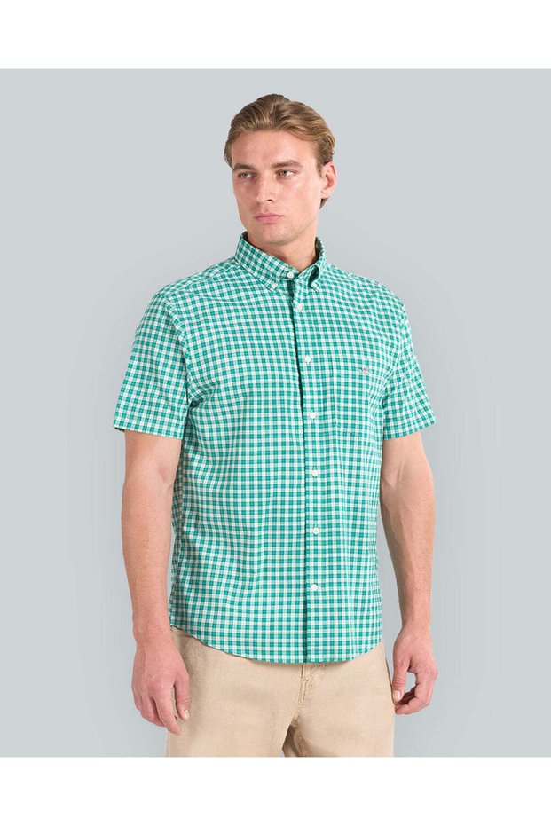 POPLIN SHORT-SLEEVE CHECK SHIRT