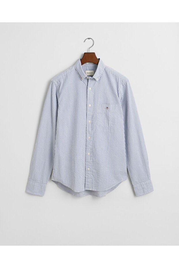 Regular Fit Striped Seersucker Shirt