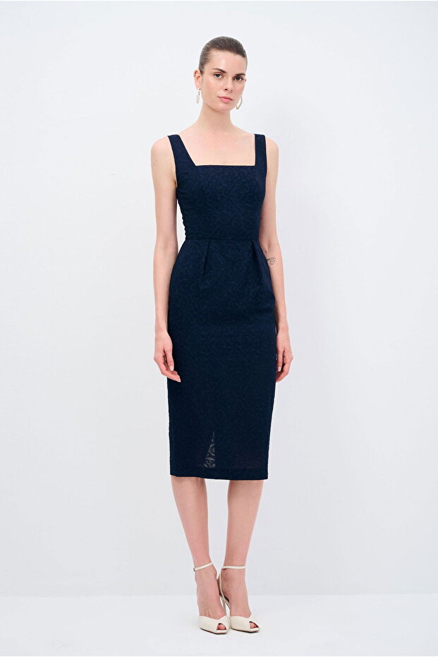 Askılı Jakar Elbise - 1